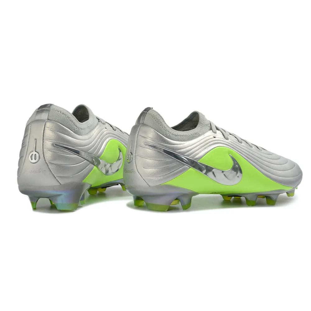Chuteira Campo Nike Tiempo Maestro Elite FG Prata e Verde