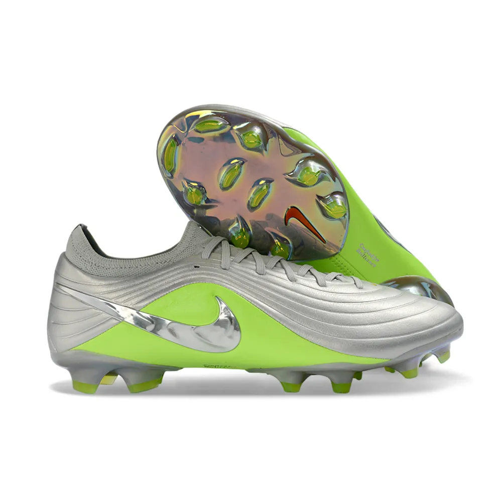 Chuteira Campo Nike Tiempo Maestro Elite FG Prata e Verde