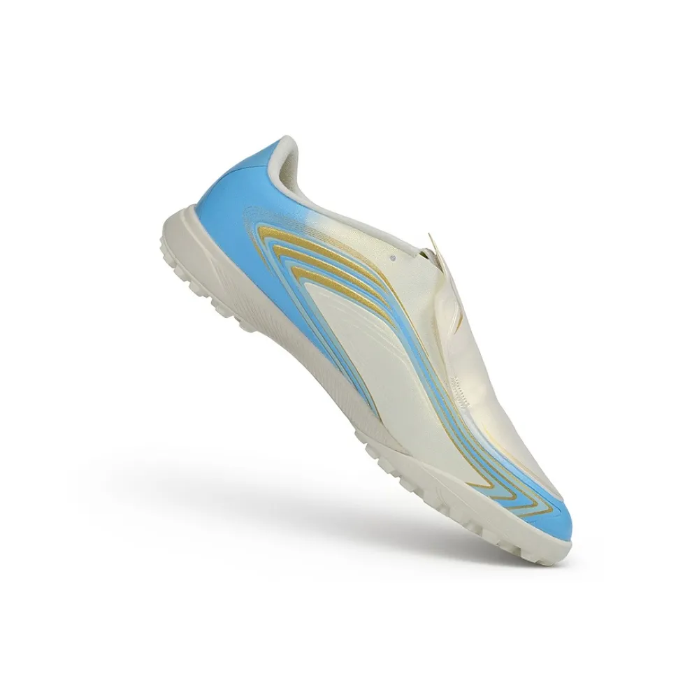 Chuteira Society Adidas F50 Tunit Elite Messi FG Branca, Dourado e Azul - El Ultimo Tango