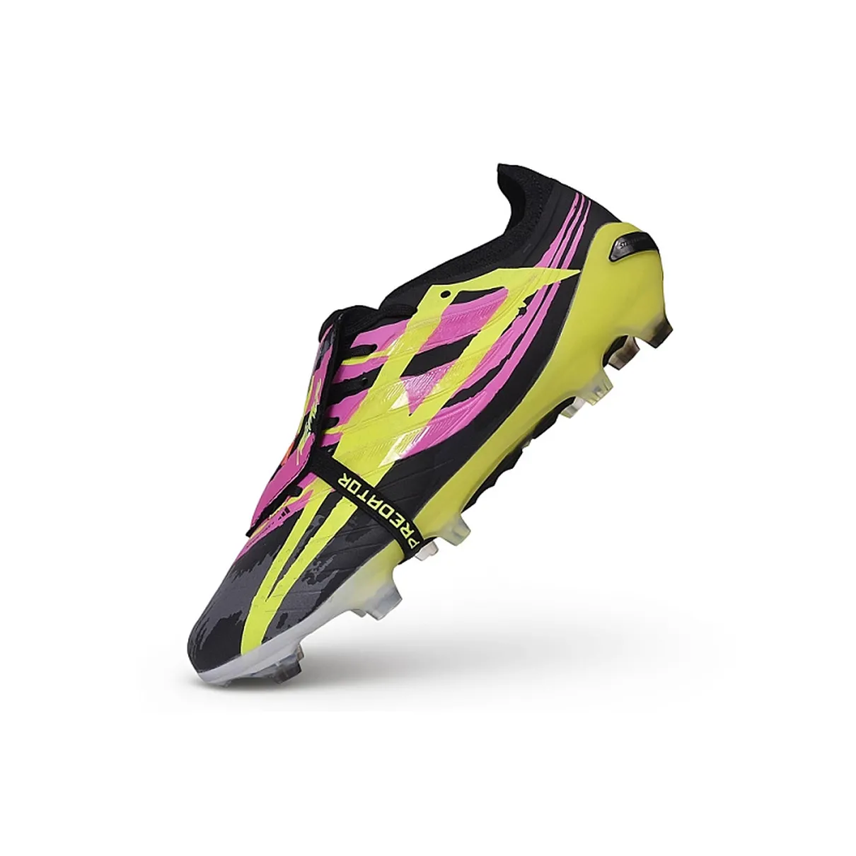 Chuteira Campo Adidas Predator Tongue 27 FG Preto, Verde e Rosa