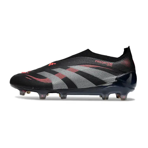 Chuteira Campo Adidas Predator LL Elite FG Preta e Vermelha - Stealth Victory