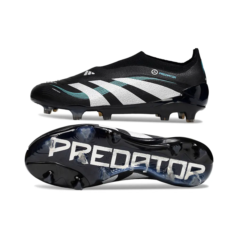 Chuteira Campo Adidas Predator LL Elite FG Preto, Branco e Azul