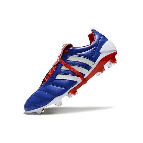 Chuteira Campo Adidas Predator Mania FG Azul, Branca e Vermelha 