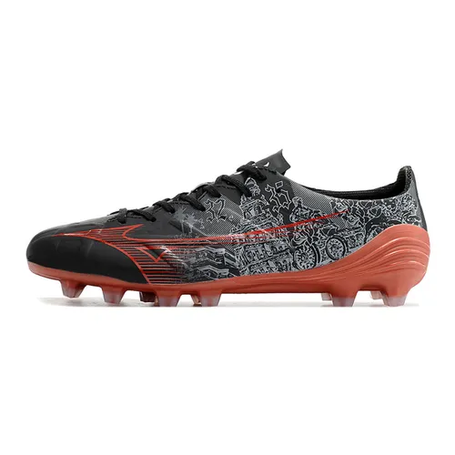 Chuteira Campo Mizuno Alpha FG Preta e Vermelha - Sergio Ramos