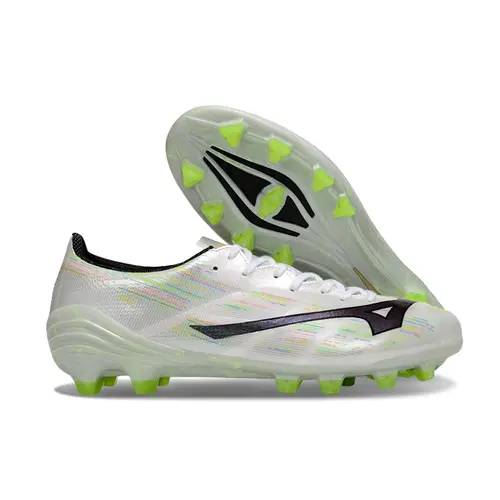 Chuteira Campo Mizuno Alpha II FG Branco e Verde