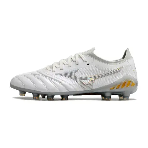 Chuteira Campo Mizuno Morelia Neo 3 FG Branca e Prata - Beta Shining