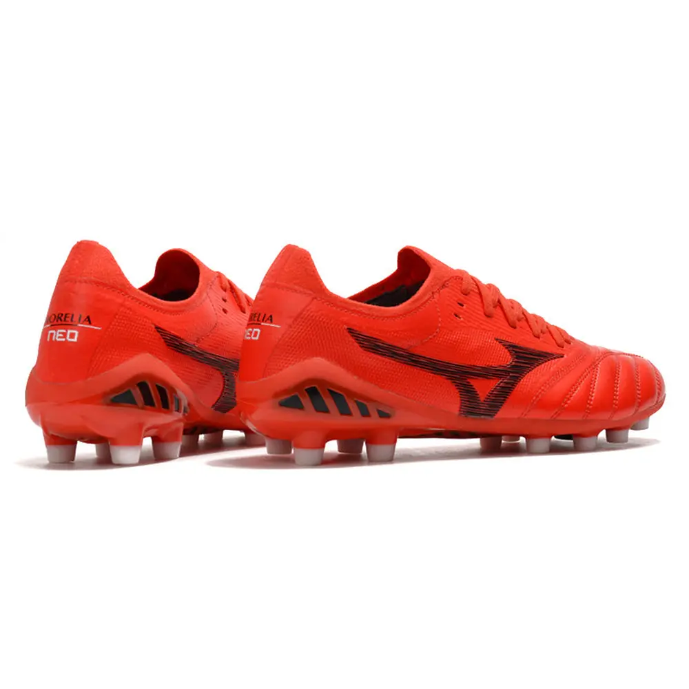 Chuteira Campo Mizuno Morelia Neo 3 FG Vermelha e Preta