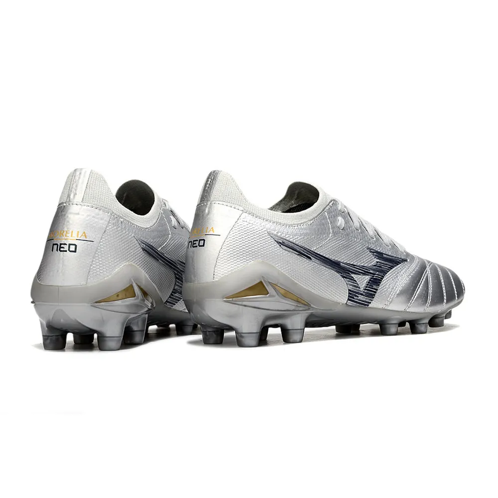 Chuteira Campo Mizuno Morelia Neo 4 Beta FG – Prata