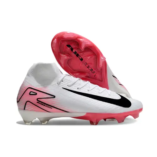 Chuteira Campo Nike Air Zoom Mercurial Superfly 10 Elite FG Branca e Rosa