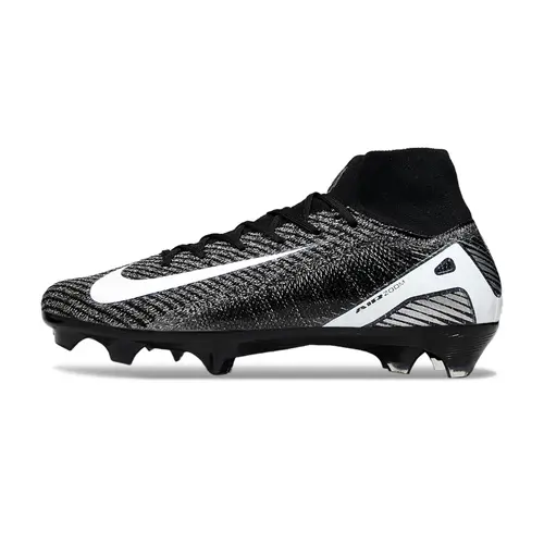 Chuteira Campo Nike Air Zoom Mercurial Superfly 10 Elite FG Preto e Branco