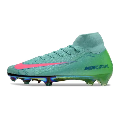 Chuteira Campo Nike Air Zoom Mercurial Superfly 10 Elite FG Verde e Rosa - Cosmic Speed