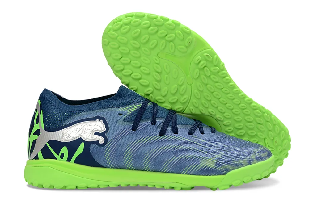 Chuteira Society Puma Future 9 TF Azul e Verde