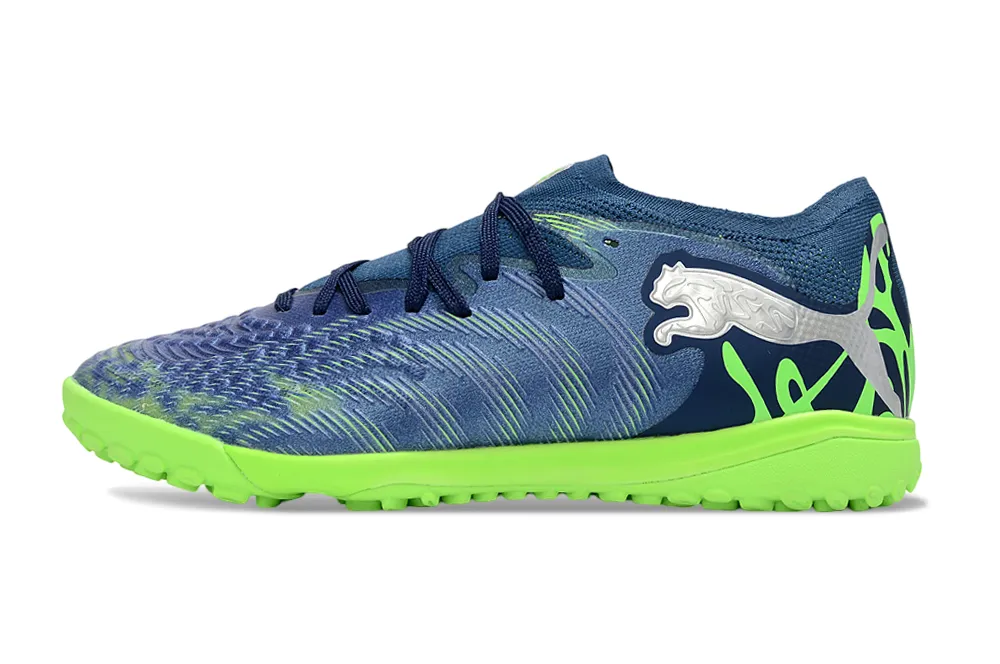 Chuteira Society Puma Future 9 TF Azul e Verde