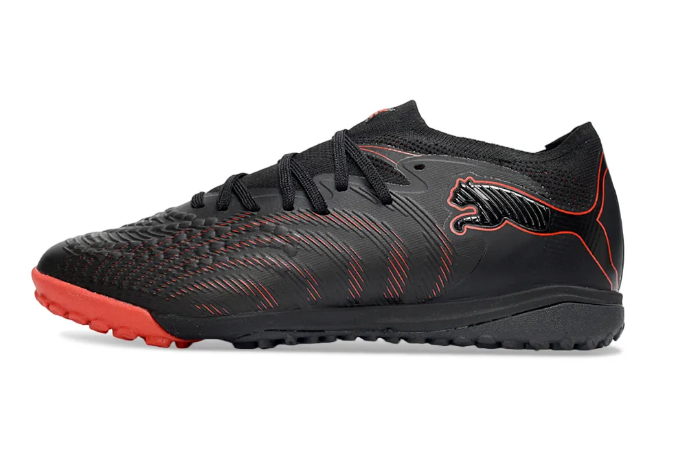 Chuteira Society Puma Future 9 TF Preto e Vermelho