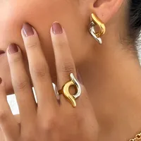 Anel semi joia mix banho vazado - imagem 1