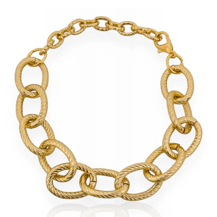 Pulseira Folheado a Ouro 18k Elos Torcidos