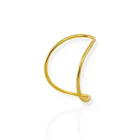 Anel Folheado a Ouro 18k e Prata Design Organico em V - imagem 2