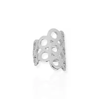 Piercing Folheado a Ouro 18k e Prata Curvado Com Círculos Vazados - imagem 1