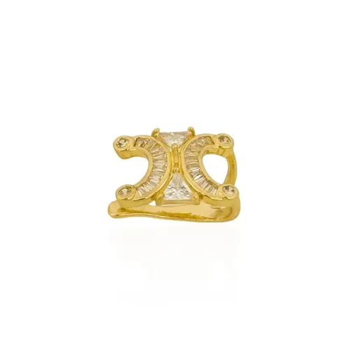 Piercing Folheado a Ouro 18k e Prata Inspiração Grandes Marcas com Navetes