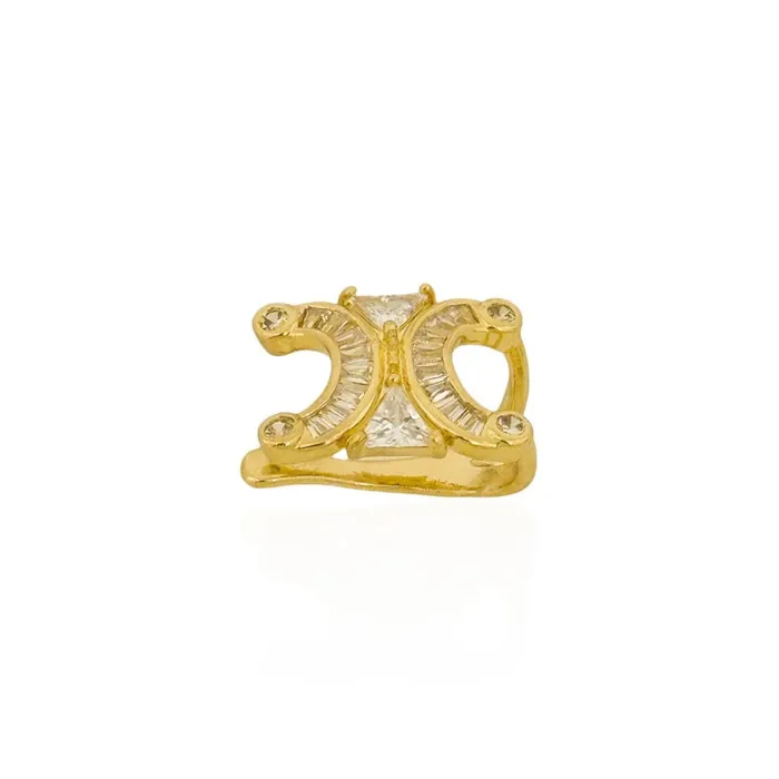 Piercing Folheado a Ouro 18k e Prata Inspiração Grandes Marcas com Navetes