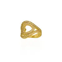 Piercing Folheado a Ouro 18k e Prata Design Coração Cravejada - imagem 1