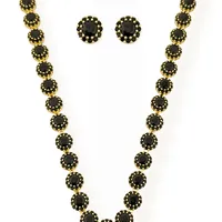 Conjunto Colar e Brinco Folheado a Ouro 18k e Prata Circulo de Zirconia - imagem 1