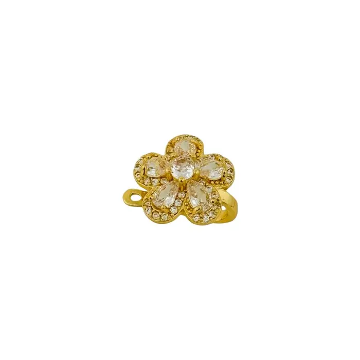 Piercing Folheado a Ouro 18k e Prata Flor de Cristal e Cravejado