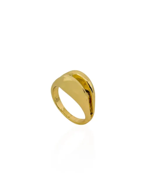 Anel Folheado a Ouro 18k e Prata Orgânico Liso