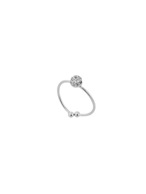 Anel Falange Folheado a Ouro 18k e Prata Esfera Cravejada
