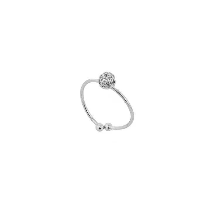 Anel Falange Folheado a Ouro 18k e Prata Esfera Cravejada