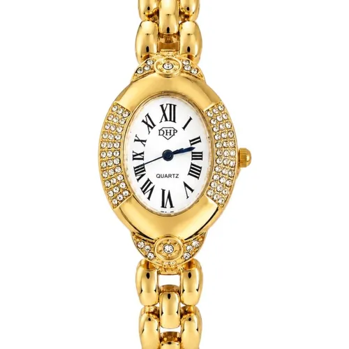 Relógio Melinda - Design Dourado e Branco