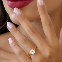 Anel Regulavel Folheado a Ouro 18k Ponto de Luz - imagem 1