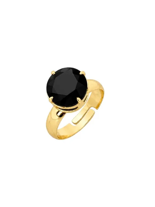 Anel Folheado a Ouro 18k e Prata Ponto de Luz Colorido