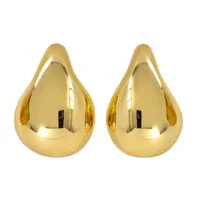Brinco Folheado a Ouro 18k e Prata Gota Media Lisa - imagem 2