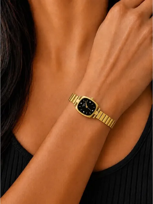 Relógio Simone - Design Dourado e Preto