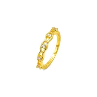 Anel Falange Folheado a Ouro 18k e Prata Design Moderno com Cristais - imagem 1