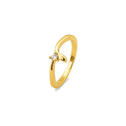 Anel Falange Folheado a Ouro 18k e Prata Fio com Ponto de Luz