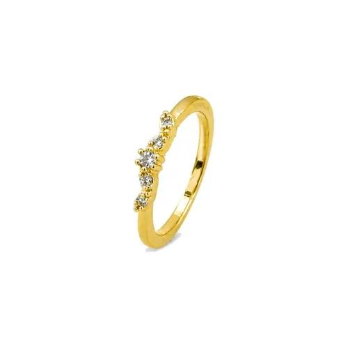 Anel Falange Folheado a Ouro 18k e Prata Com Microzircônias