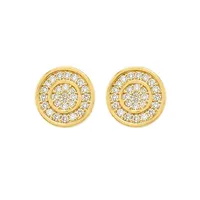 Brinco Folheado a Ouro 18k e Prata Circulo Cravejado - imagem 1