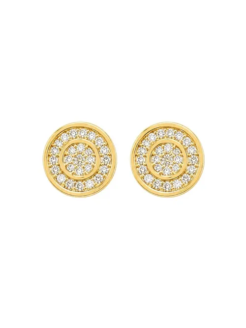 Brinco Folheado a Ouro 18k e Prata Circulo Cravejado