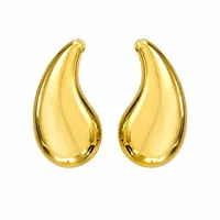 Brinco Aço Inoxidavel Folheado a Ouro 18k e Prata Gota Curva - imagem 2
