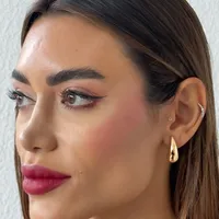 Brinco Folheado a Ouro 18k e Prata Gota Longa M - imagem 1