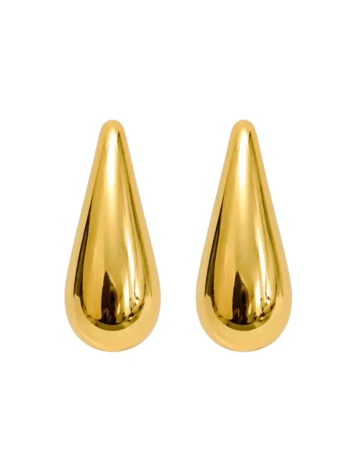 Brinco Folheado a Ouro 18k e Prata Gota Longa M