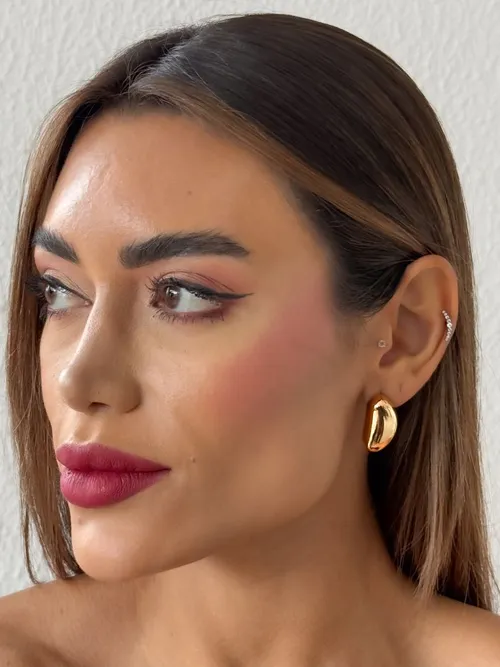 Brinco Folheado a Ouro 18k e Prata Design Liso