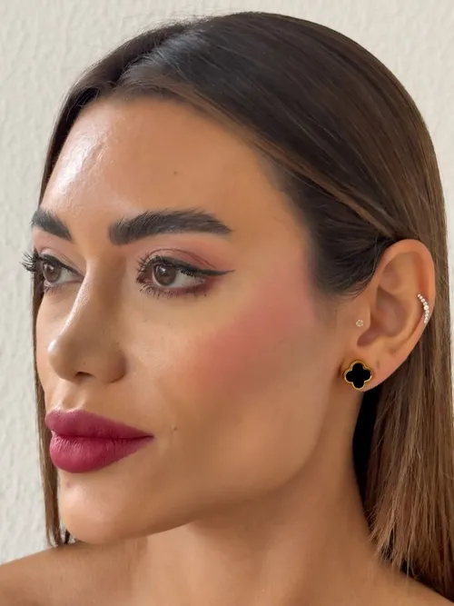 Brinco Aço Inoxidável Folheado a Ouro 18k e Prata Inspiração Vg. Resinado