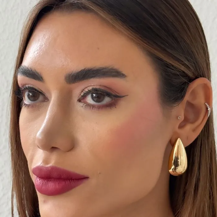 Brinco Folheado a Ouro 18k e Prata Gota Lisa