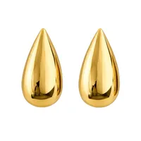 Brinco Folheado a Ouro 18k e Prata Gota Lisa - imagem 2