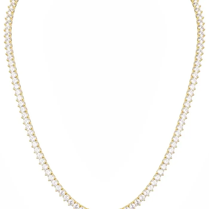 Colar Semi Joia a Ouro 18k e Prata Zircônia 40 cm