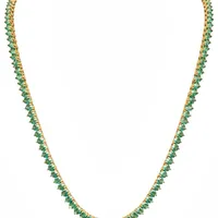 Colar Semi Joia a Ouro 18k e Prata Zircônia Colorida 40 cm - imagem 1