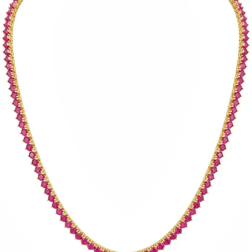 Colar Semi Joia Zircônias Coloridas 45 Cm